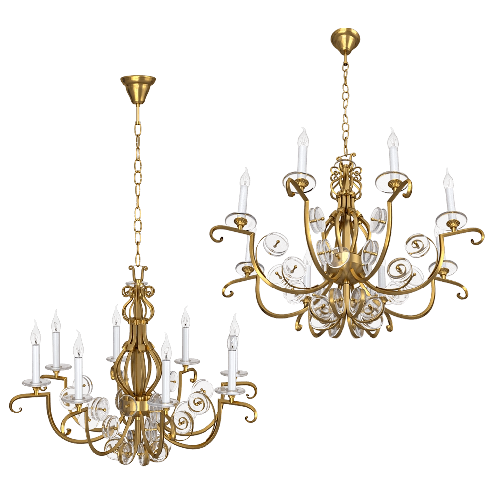 CRYSTAL LUX – Chandelier Maribel SP8 Gold 3D Model CRYSTAL LUX – Chandelier Maribel SP8 Gold 3D Model