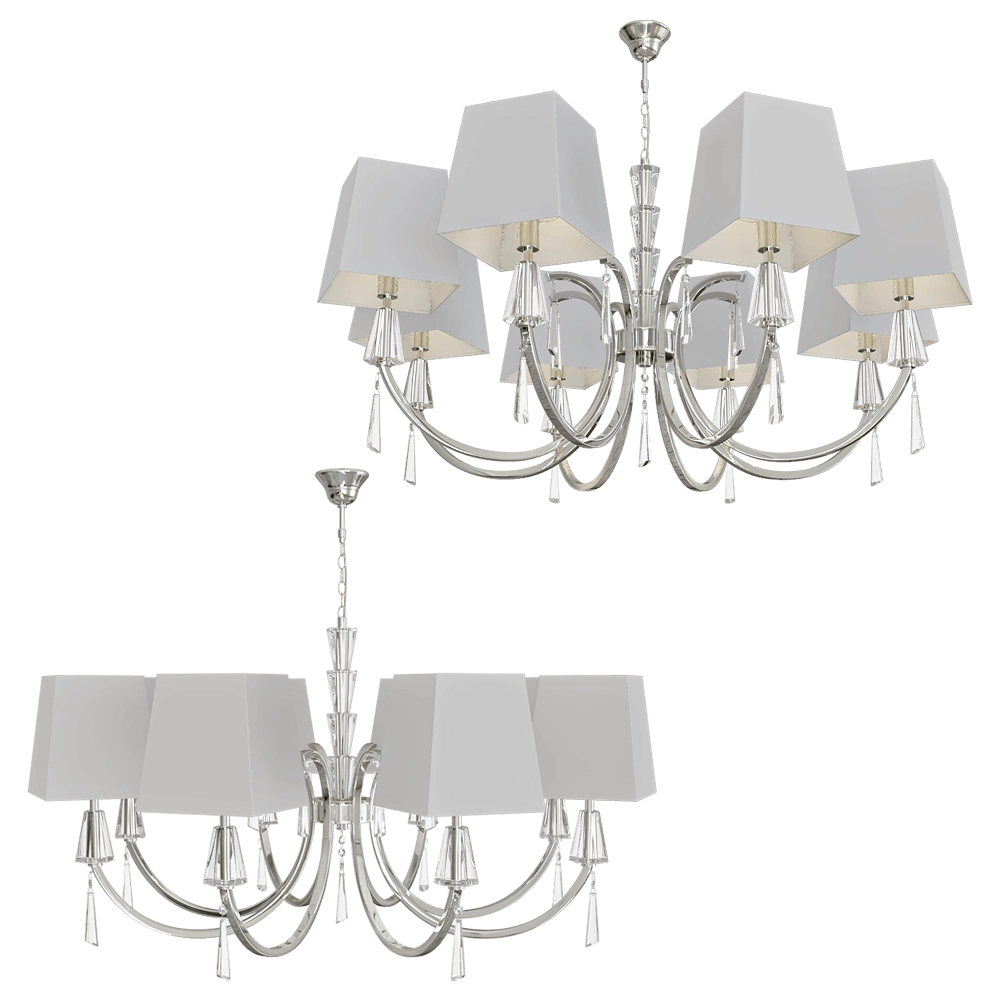 CRYSTAL LUX – Chandelier Marsela SP-PL8 Nickel 3D Model CRYSTAL LUX – Chandelier Marsela SP-PL8 Nickel 3D Model