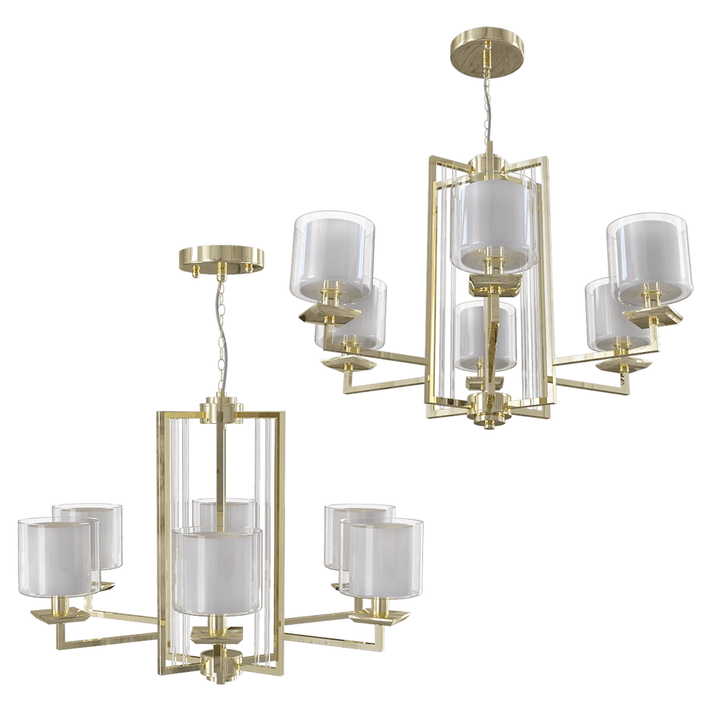 CRYSTAL LUX – Chandelier Nicolas SP-PL6 Gold/White 3D Model CRYSTAL LUX – Chandelier Nicolas SP-PL6 Gold/White 3D Model