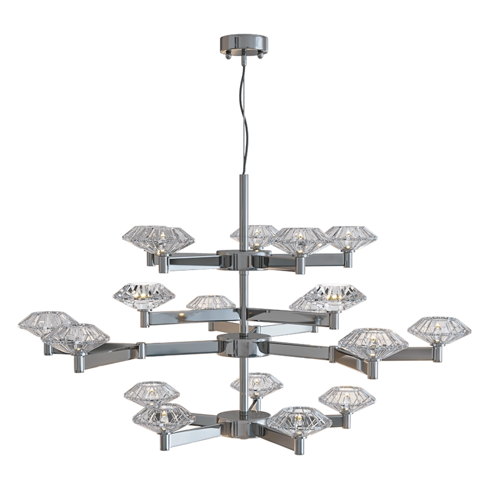 CRYSTAL LUX – Chandelier Rebeca SP5+10+5 Nickel 3D Model CRYSTAL LUX – Chandelier Rebeca SP5+10+5 Nickel 3D Model