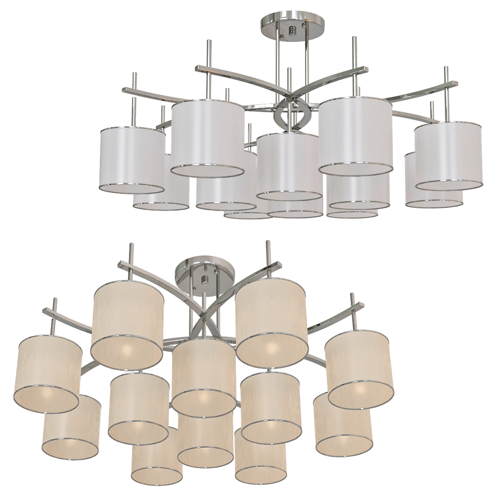 CRYSTAL LUX – Chandelier Sergio PL8+4 Nickel 3D Model CRYSTAL LUX – Chandelier Sergio PL8+4 Nickel 3D Model