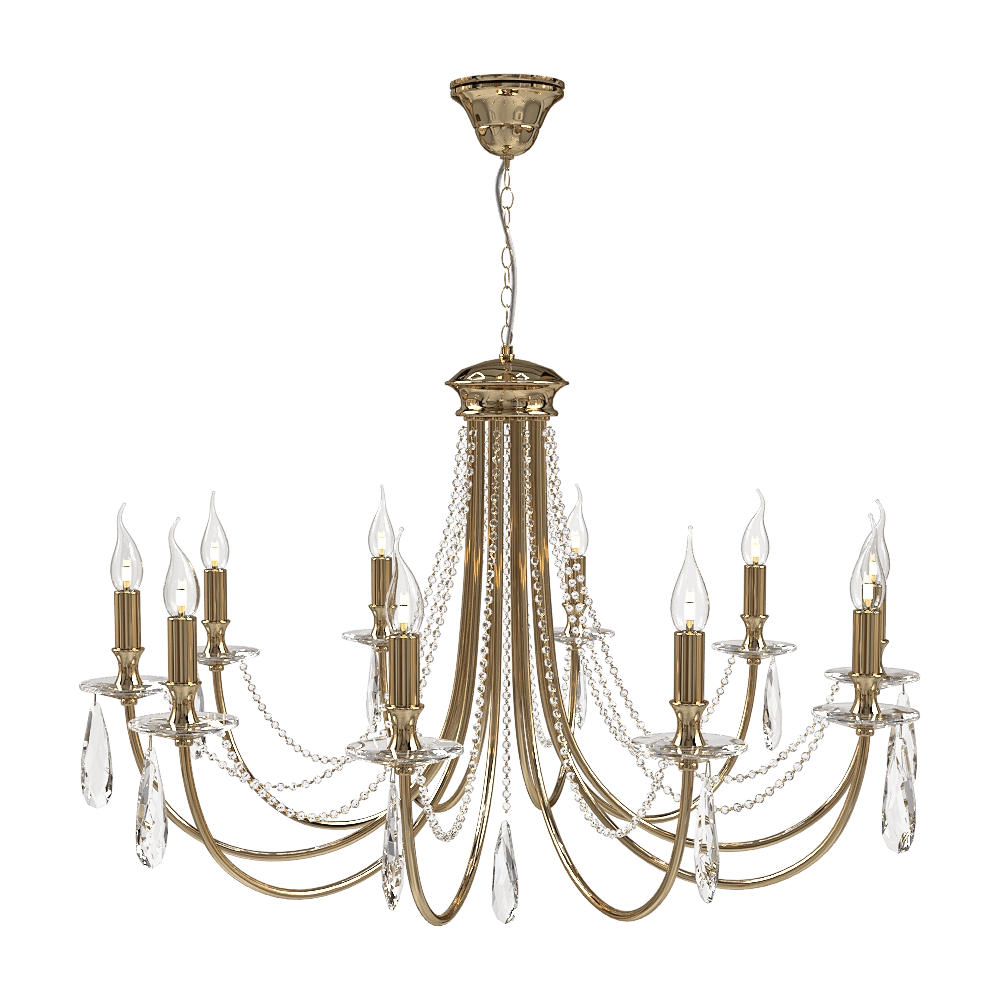 CRYSTAL LUX – Chandelier Victoria SP10 Gold/Amber 3D Model CRYSTAL LUX – Chandelier Victoria SP10 Gold/Amber 3D Model
