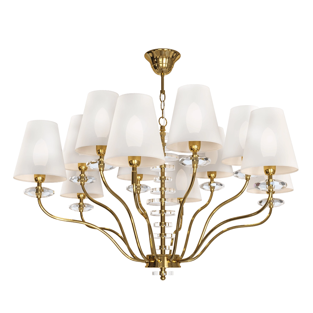 CRYSTAL LUX – Pendant lamp Armando SP6+6 Gold 3D Model CRYSTAL LUX – Pendant lamp Armando SP6+6 Gold 3D Model