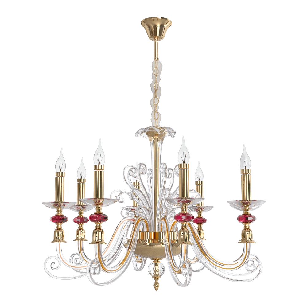 CRYSTAL LUX – Pendant lamp Catarina AP8 Gold -Transparent-Cognac 3D Model CRYSTAL LUX – Pendant lamp Catarina AP8 Gold -Transparent-Cognac 3D Model