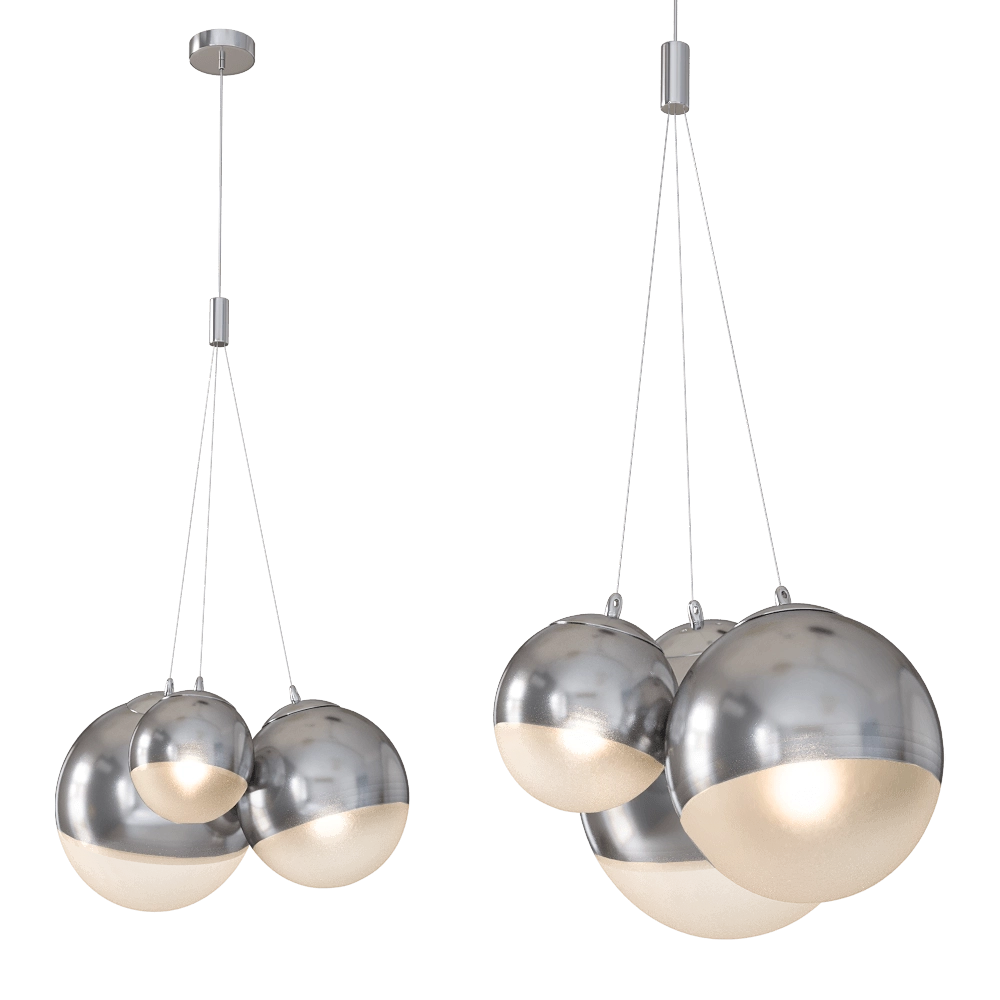 CRYSTAL LUX – Pendant lamp Elche SP3 chrome 3D Model CRYSTAL LUX – Pendant lamp Elche SP3 chrome 3D Model