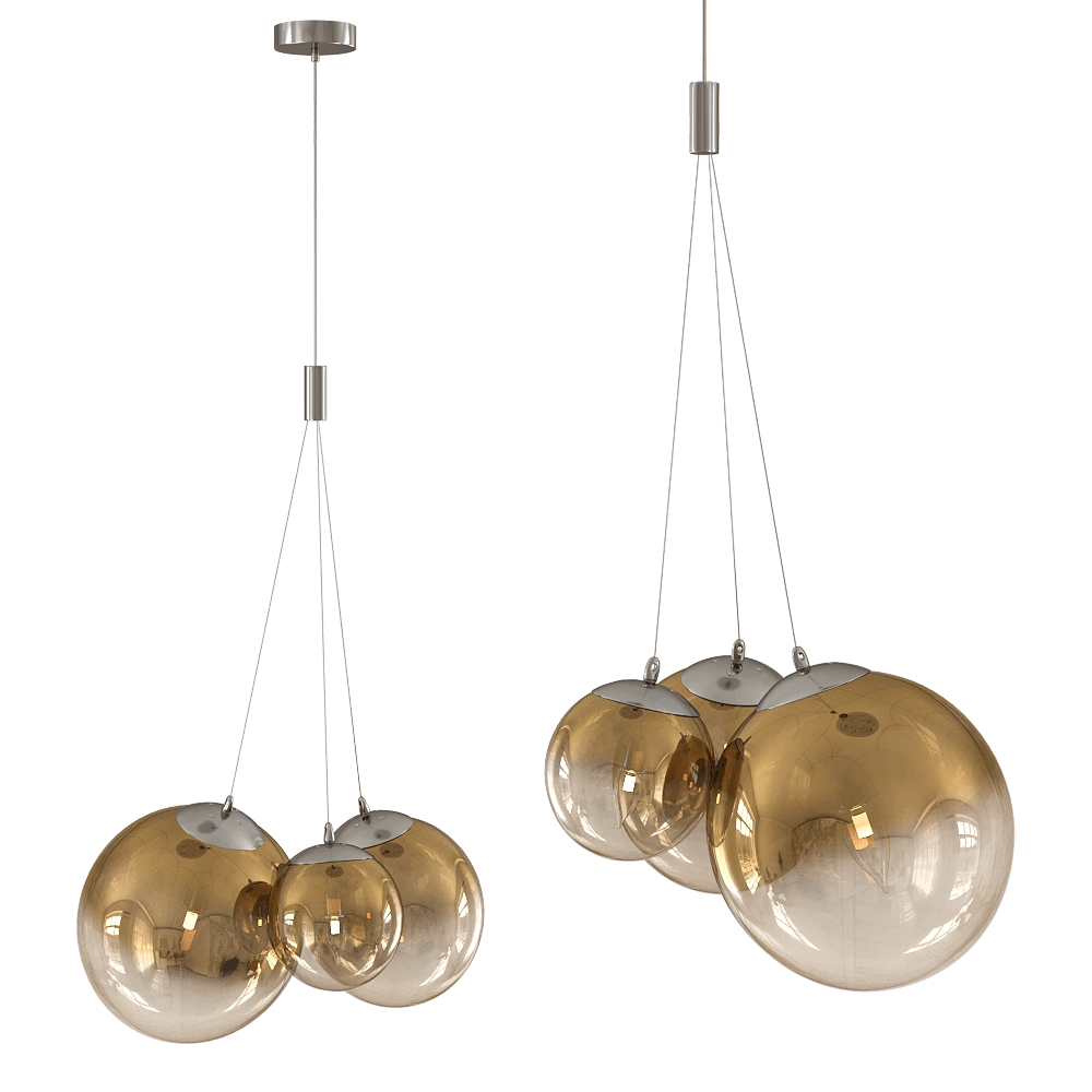 CRYSTAL LUX – Pendant lamp Elche SP3 Gold 3D Model CRYSTAL LUX – Pendant lamp Elche SP3 Gold 3D Model