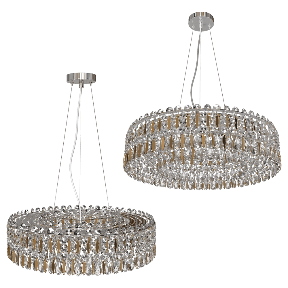 CRYSTAL LUX – Pendant lamp Lirica SP10 D610 Chrome/Gold-Transparent 3D Model CRYSTAL LUX – Pendant lamp Lirica SP10 D610 Chrome/Gold-Transparent 3D Model