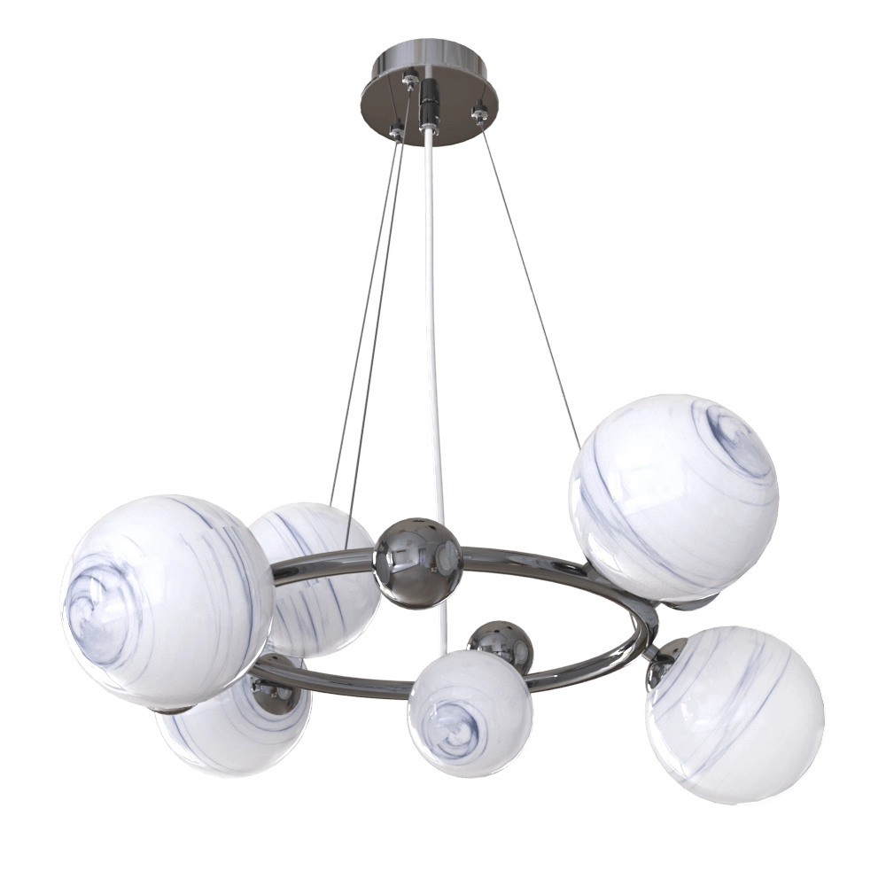 CRYSTAL LUX – Pendant lamp Salvadore SP6H black chromium 3D Model CRYSTAL LUX – Pendant lamp Salvadore SP6H black chromium 3D Model