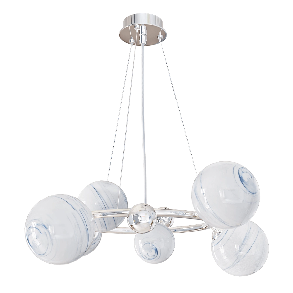 CRYSTAL LUX – Pendant lamp Salvadore SP6H chromium 3D Model CRYSTAL LUX – Pendant lamp Salvadore SP6H chromium 3D Model