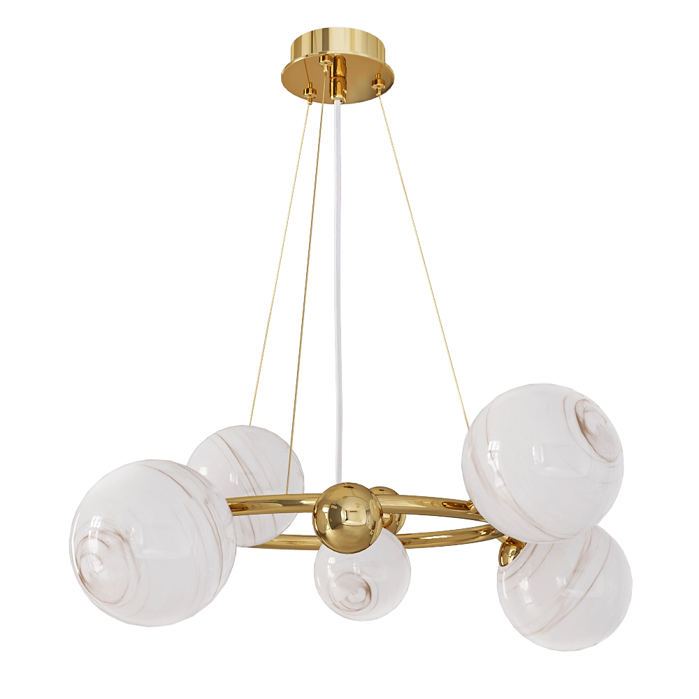 CRYSTAL LUX – Pendant lamp Salvadore SP6H gold 3D Model CRYSTAL LUX – Pendant lamp Salvadore SP6H gold 3D Model