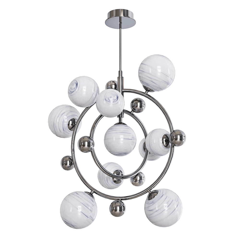 CRYSTAL LUX – Pendant lamp Salvadore SP8V black chromium 3D Model CRYSTAL LUX – Pendant lamp Salvadore SP8V black chromium 3D Model