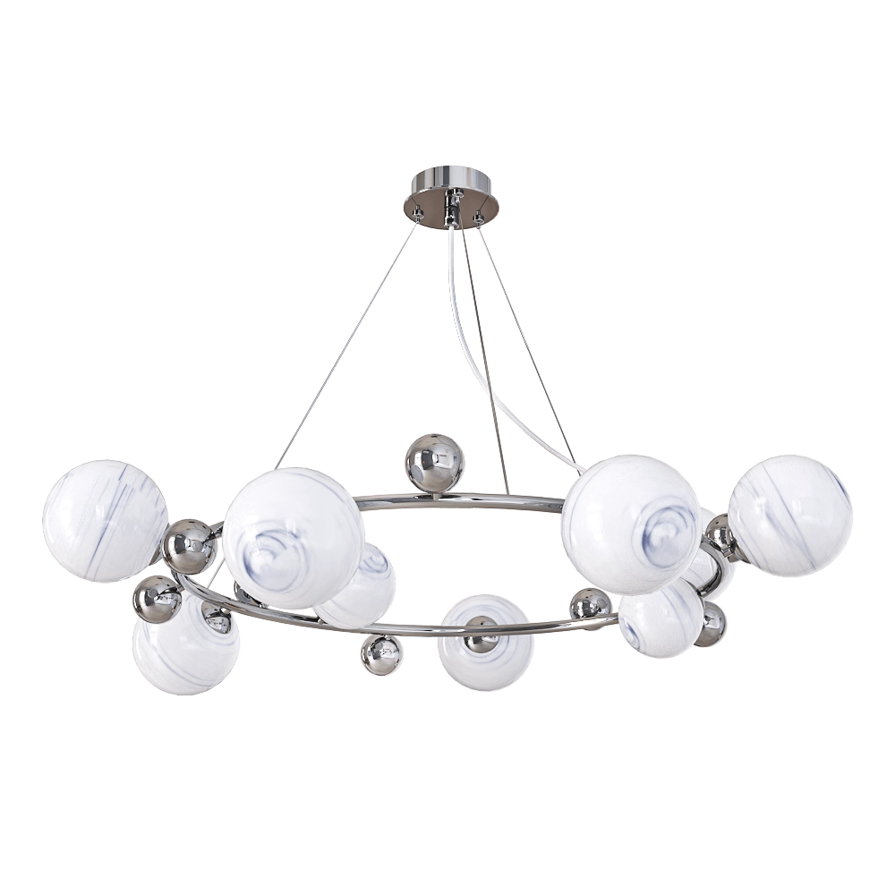CRYSTAL LUX – Pendant lamp Salvadore SP9H bleak chromium 3D Model CRYSTAL LUX – Pendant lamp Salvadore SP9H bleak chromium 3D Model