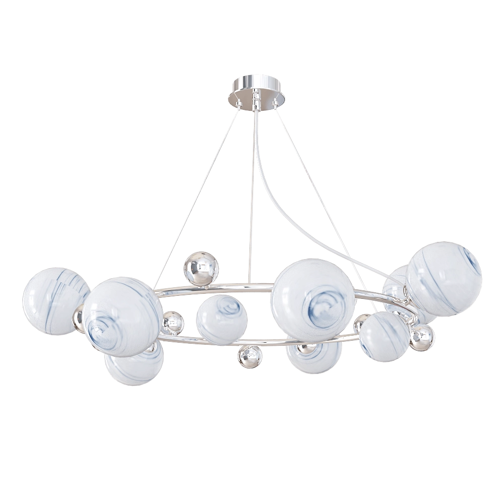 CRYSTAL LUX – Pendant lamp Salvadore SP9H chrom 3D Model CRYSTAL LUX – Pendant lamp Salvadore SP9H chrom 3D Model