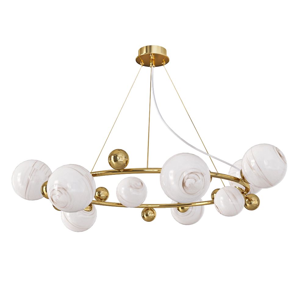 CRYSTAL LUX – Pendant lamp Salvadore SP9H gold 3D Model CRYSTAL LUX – Pendant lamp Salvadore SP9H gold 3D Model