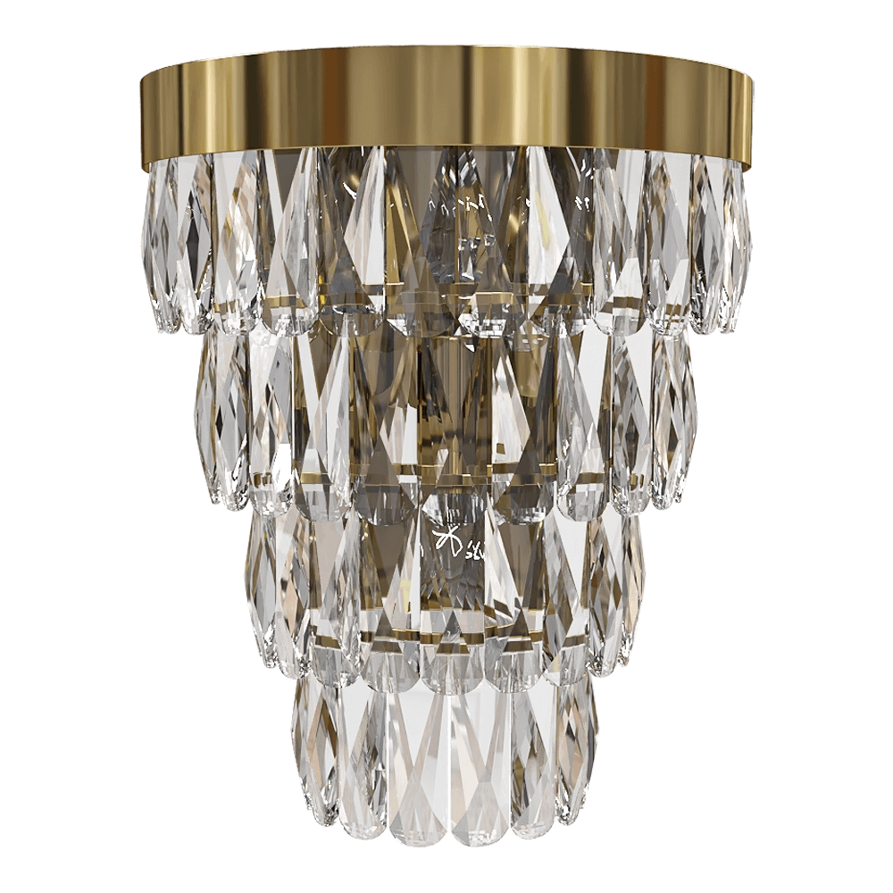 CRYSTAL LUX – Wall lamp Abigail AP3 Gold/Transparent 3D Model CRYSTAL LUX – Wall lamp Abigail AP3 Gold/Transparent 3D Model