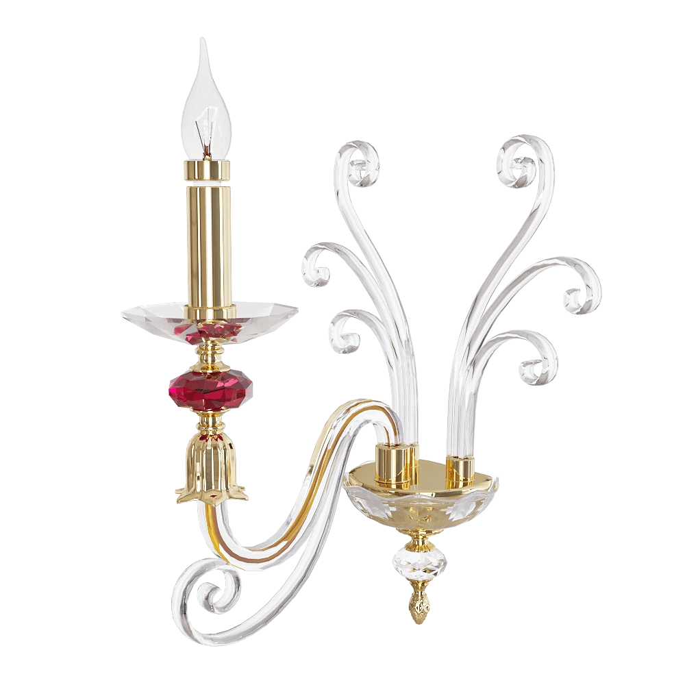 CRYSTAL LUX – Wall lamp Catarina AP1 Gold -Transparent-Cognac 3D Model