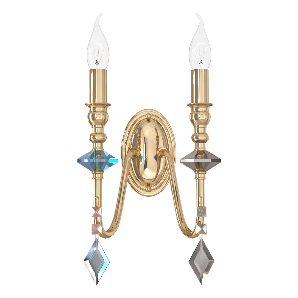 CRYSTAL LUX – Wall lamp Mercedes AP2 gold color 3D Model CRYSTAL LUX – Wall lamp Mercedes AP2 gold color 3D Model