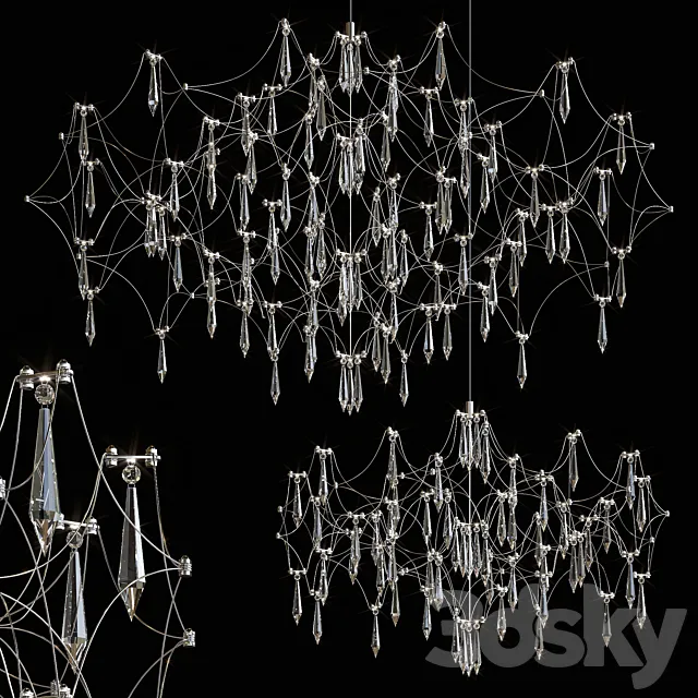 Crystal modern chandelier for living room 3D Model Crystal modern chandelier for living room 3D Model