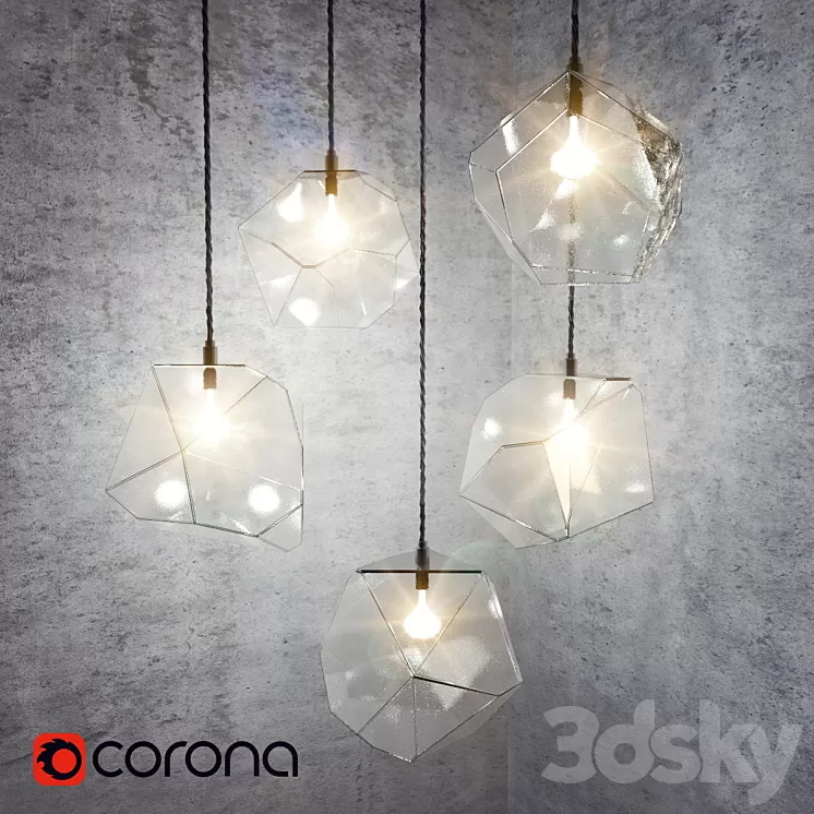 Crystal Pendant Lights 3D Model Crystal Pendant Lights 3D Model