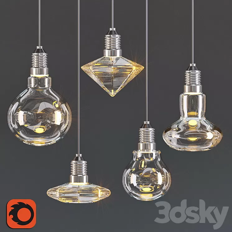 Crystal pendantlamp for-bar 3D Model Crystal pendantlamp for-bar 3D Model