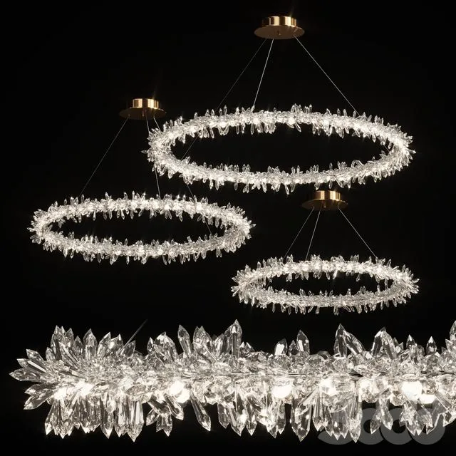 Crystal ring chandelier SIBYL 3D Model