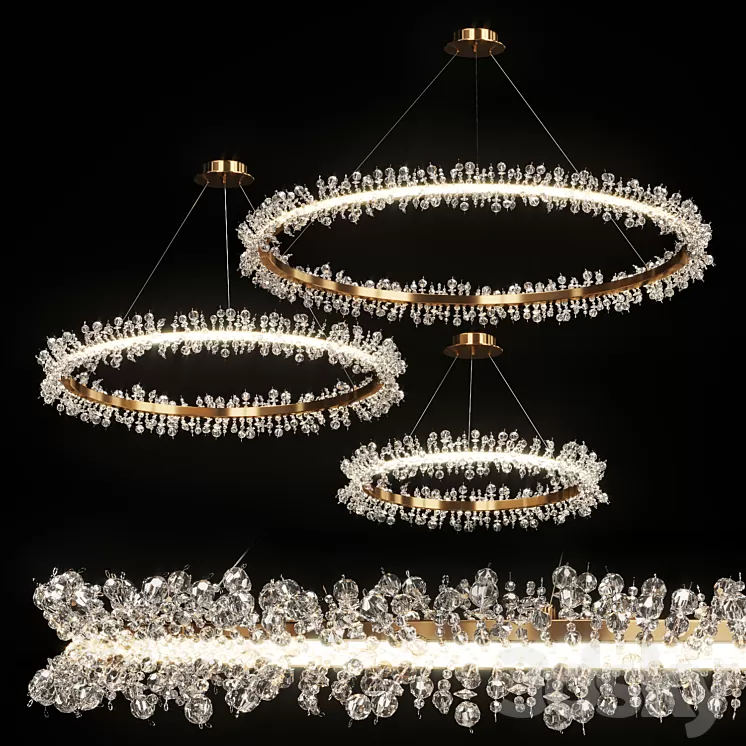 Crystal ring chandelier THERA 3D Model Crystal ring chandelier THERA 3D Model