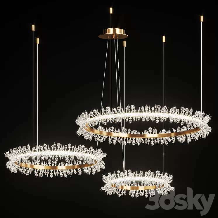Crystal ring chandelier THERA Combination 3D Model Crystal ring chandelier THERA Combination 3D Model