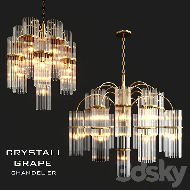 Crystall grape chandeliers 3D Model Crystall grape chandeliers 3D Model