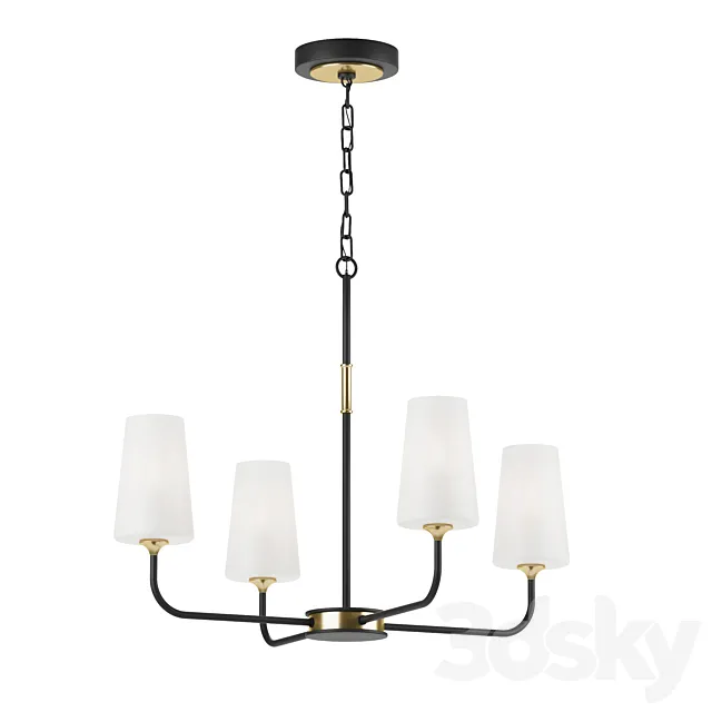 Crystorama Niles 4 lights black forged 3D Model Crystorama Niles 4 lights black forged 3D Model