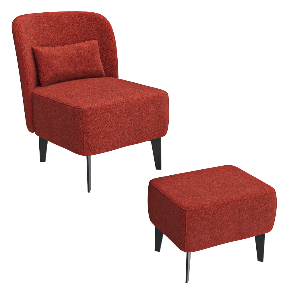 CTS salotti – Armchair and footstool Margot 3D Model CTS salotti – Armchair and footstool Margot 3D Model