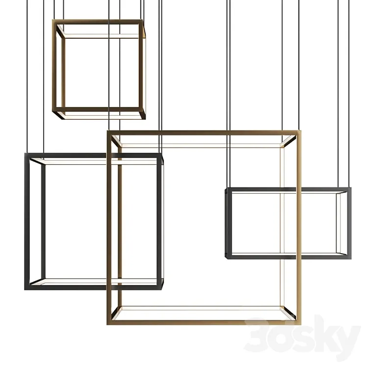 CUBE X pendant lamp by Aromas del Campo 3D Model Free Download