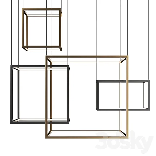 CUBE X pendant lamp by Aromas del Campo 3DModel