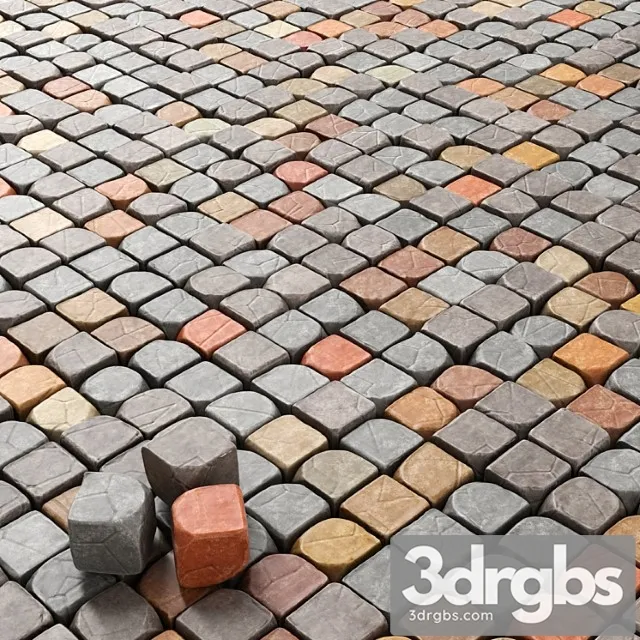 Cubes for decoration. (paving stones) 3D Model Download