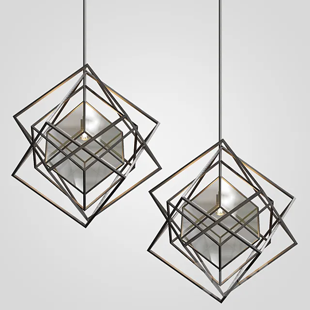 Cubist Small Chandelier Black 3DModel