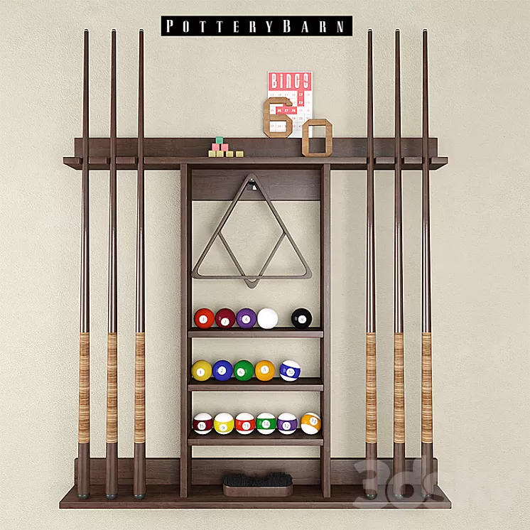 Cue Stick Storage Rack – Pottery Barn 3D Model