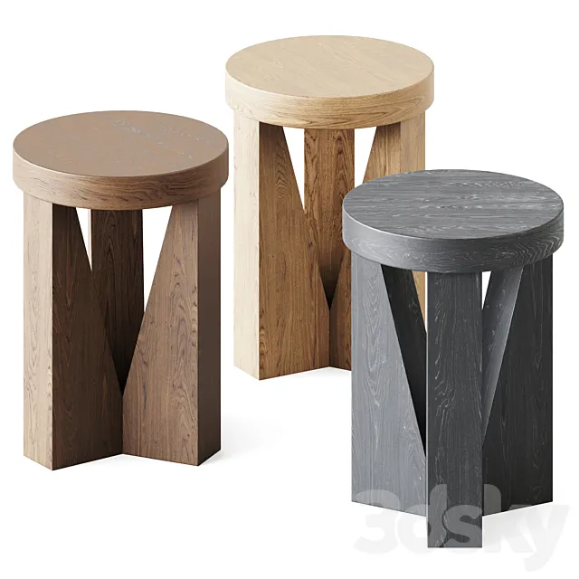 Cugino stool oak by Mattiazzi 3D Model