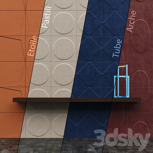 CUIR AU CARRE Wall Panels Part 2 3DModel
