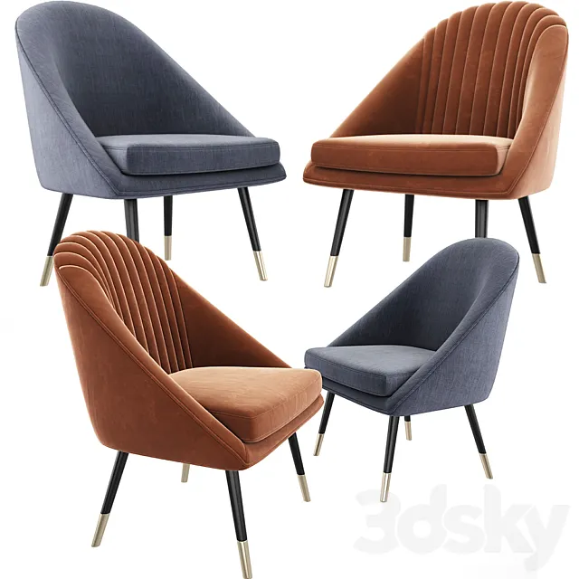 Cult Audrey Occasional Tub Lounge Chair Set 3D Model