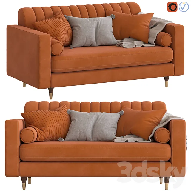 Cult Furniture Belgravia 2-Seater Sofa 3D Model