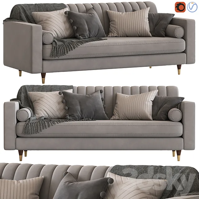 Cult Furniture Belgravia 3-Seater Sofa 3DModel
