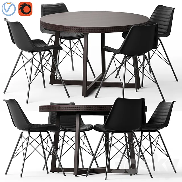 Cult Living Dexter Chair and Zephyr Table 3D Model