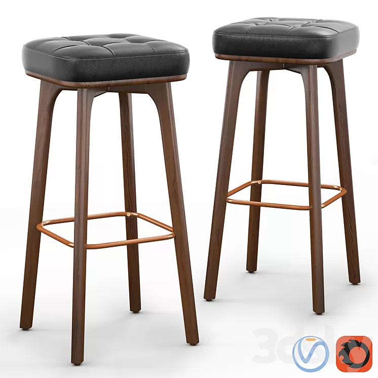 Cult Living Winchester Solid Bar Stool 3D Model Cult Living Winchester Solid Bar Stool 3D Model