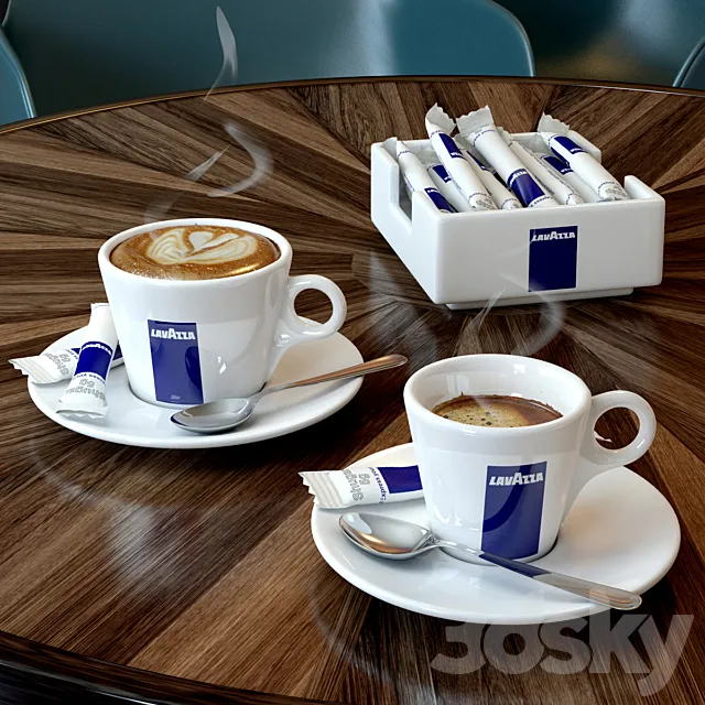 Cup of Lavazza coffee 3D Model Cup of Lavazza coffee 3D Model