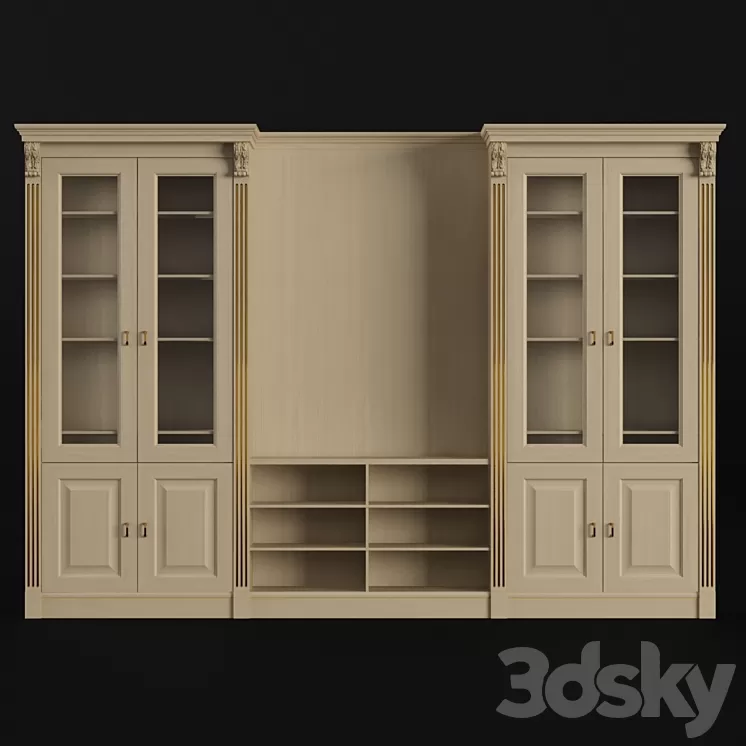 Cupboard. Library. Sameba 3D Model
