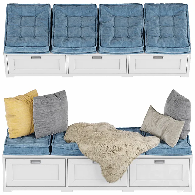 Cupboard with pillows 001 3D Model Cupboard with pillows 001 3D Model