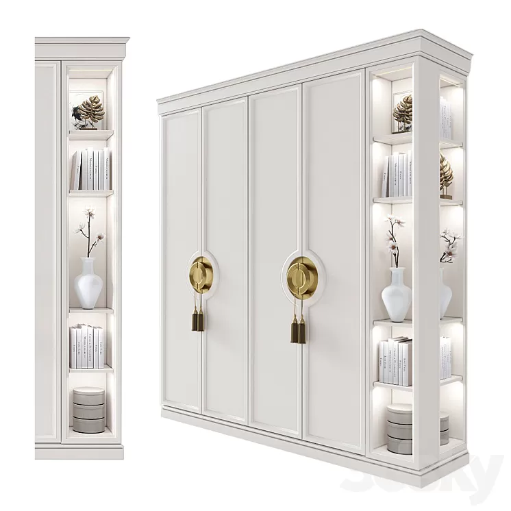 Cupboard with shelves 4 3D Model Free Download