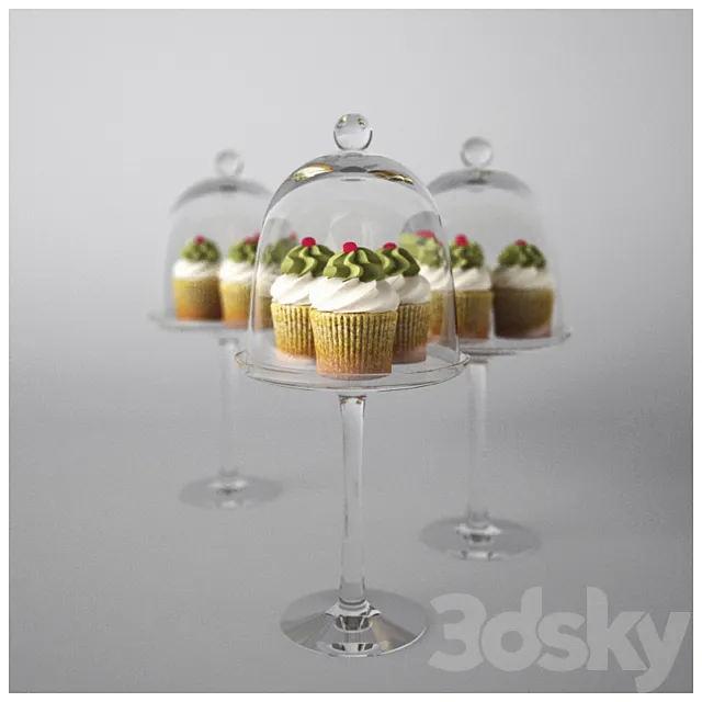 Cupcakes on stand 3DModel