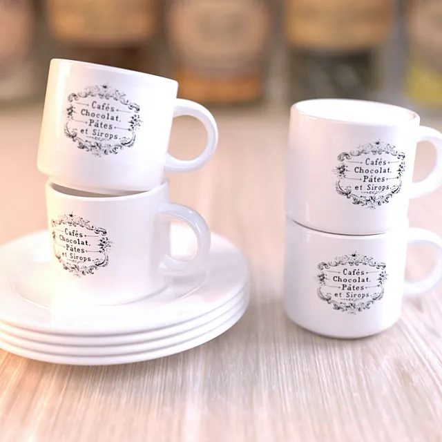 Cups with saucers 3DModel