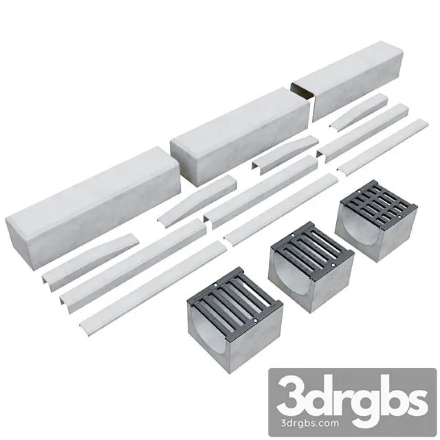 Curb Sidewalk Road Tray 3D Model Download