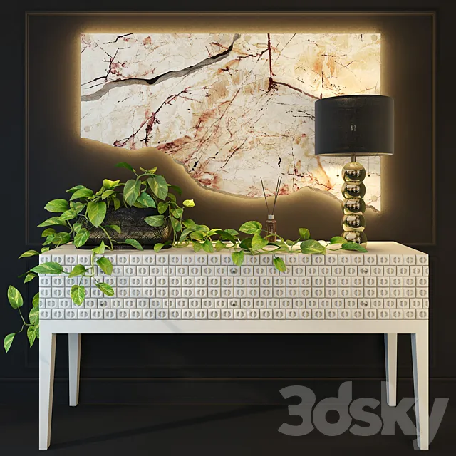 Curbstone _ console Natural Chic. Bizzotto 3DModel Curbstone _ console Natural Chic. Bizzotto 3DModel